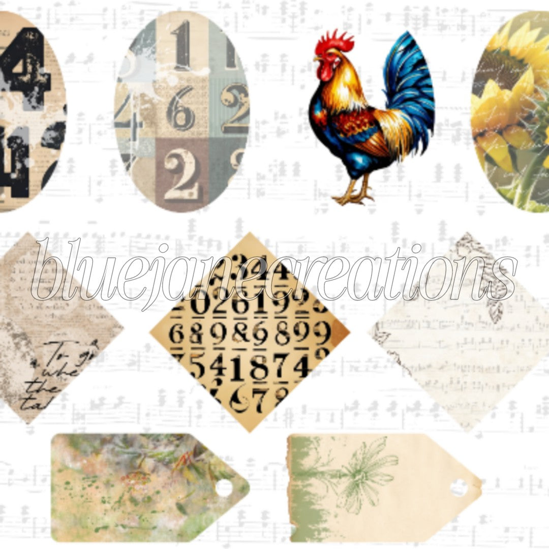 Vintage Rooster Paper Collection