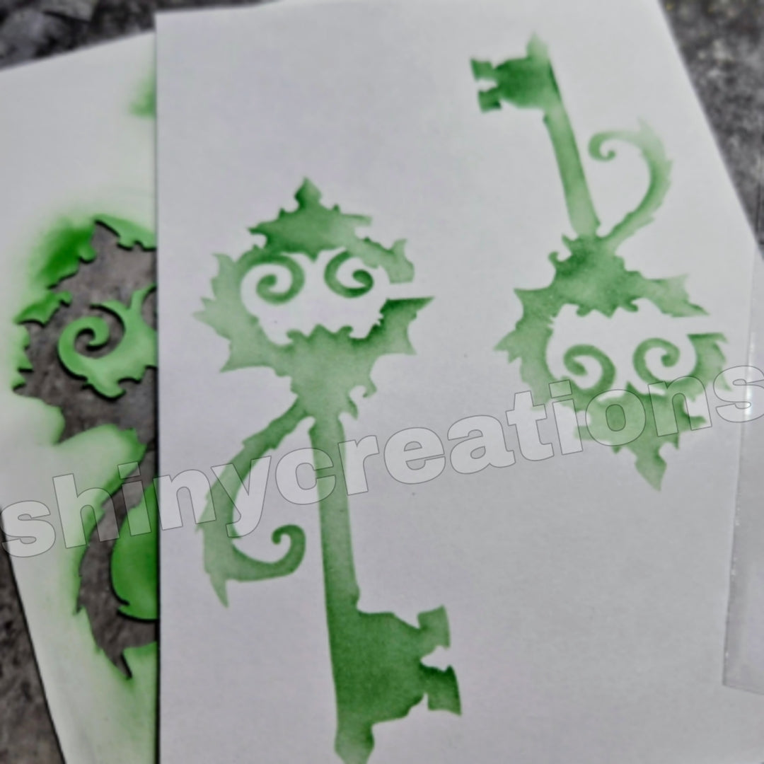 Shiny Creations Fantasy Collage Companion Stencil - Keys