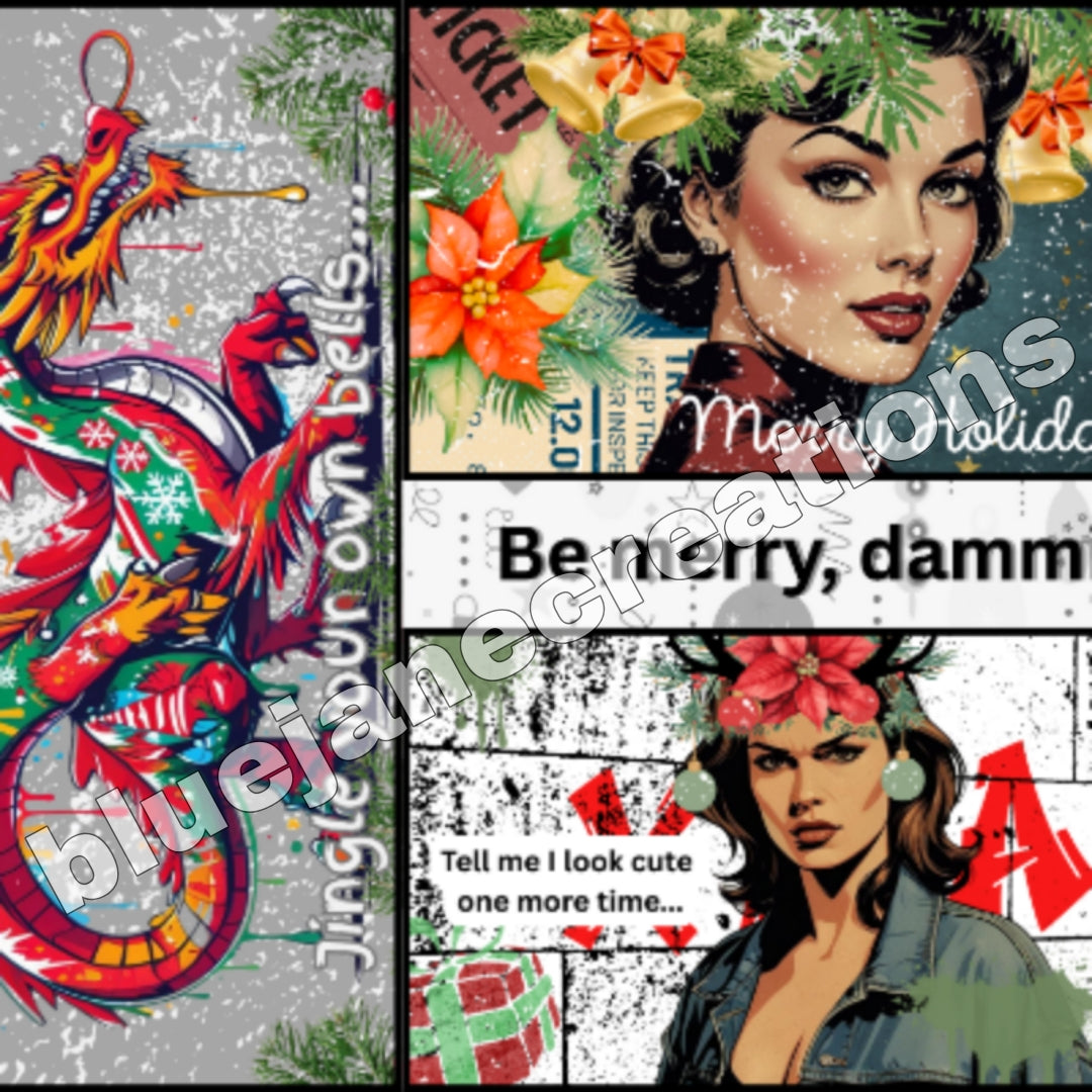 Wonky Christmas Collage Papers