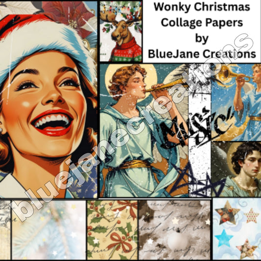 Wonky Christmas Collage Papers
