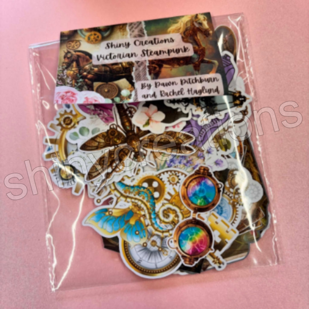 Shiny Creations 32 pc Victorian Steampunk Ephemera Pack
