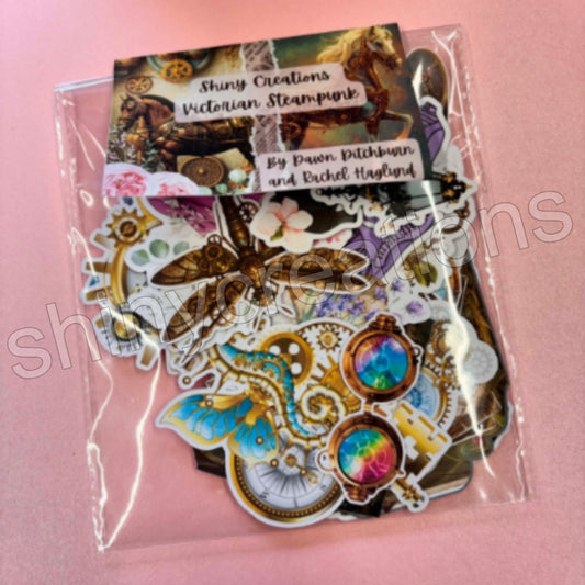 Shiny Creations 32 pc Victorian Steampunk Ephemera Pack