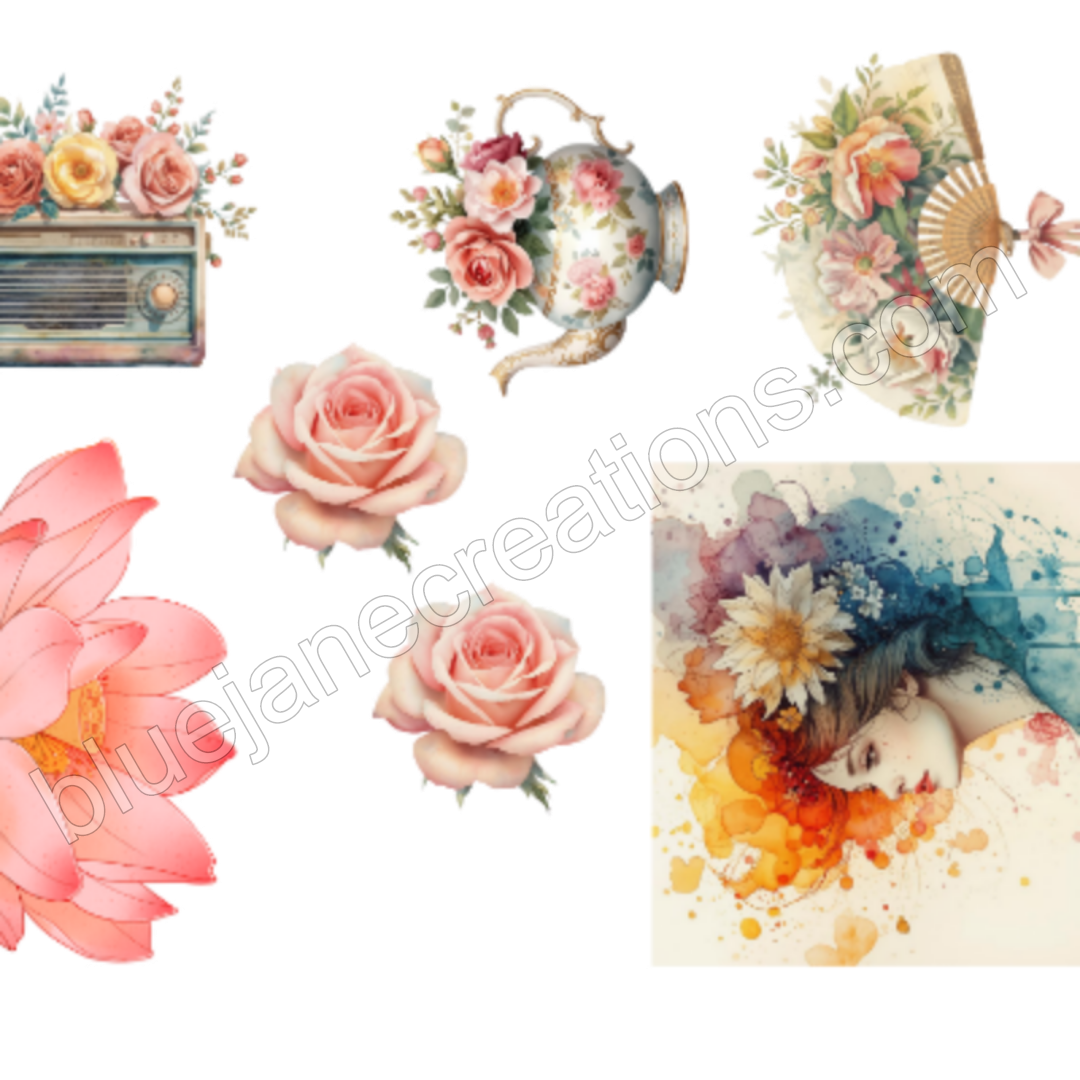 Elegant Ladies Washi Tape Sticker Sheet - Set of 2