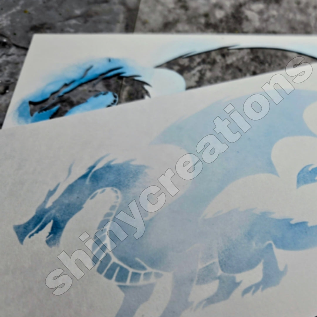 Shiny Creations Fantasy Collage Companion Stencil - Dragon