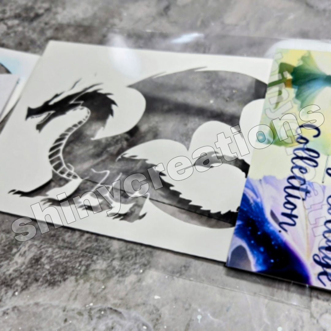 Shiny Creations Fantasy Collage Companion Stencil - Dragon