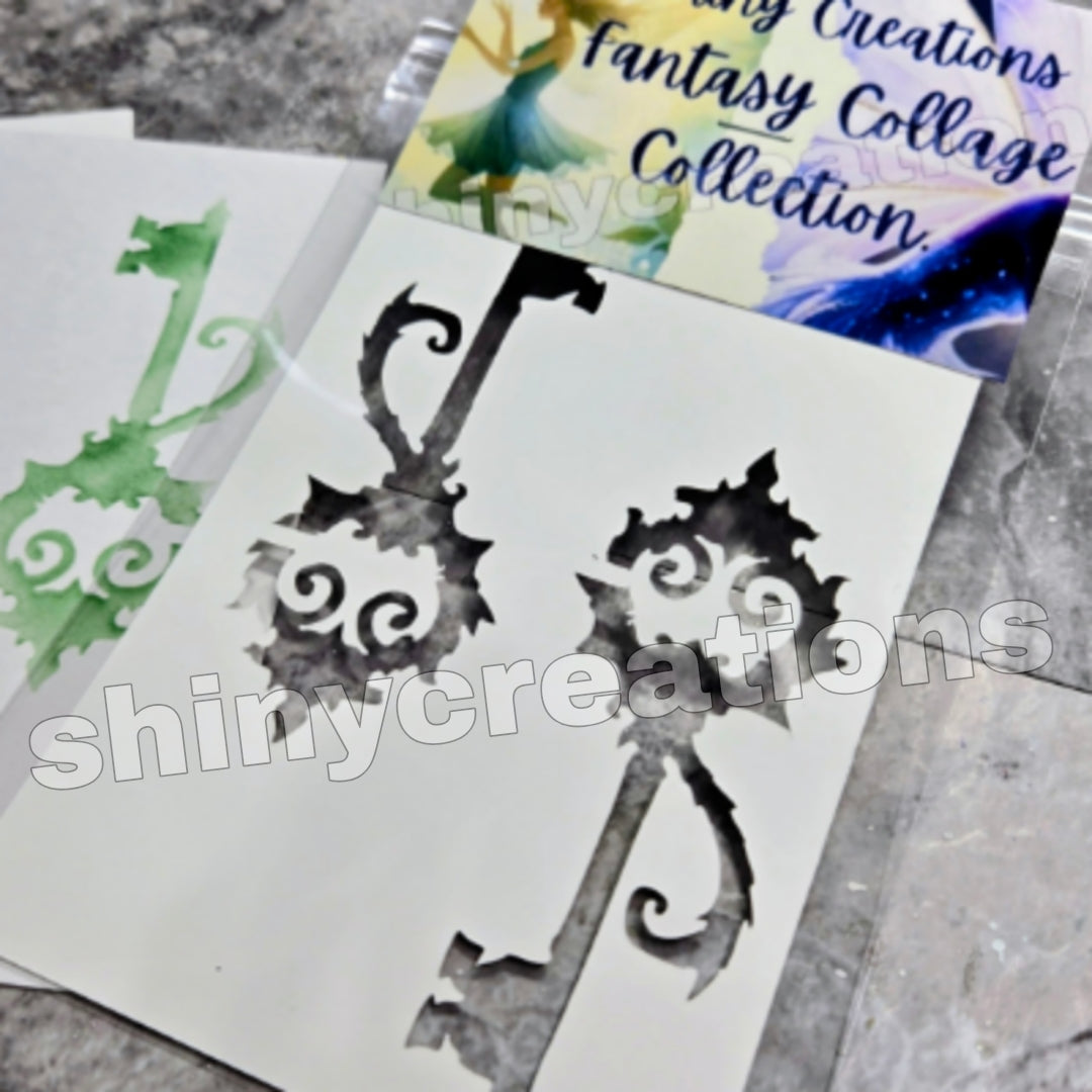 Shiny Creations Fantasy Collage Companion Stencil - Keys